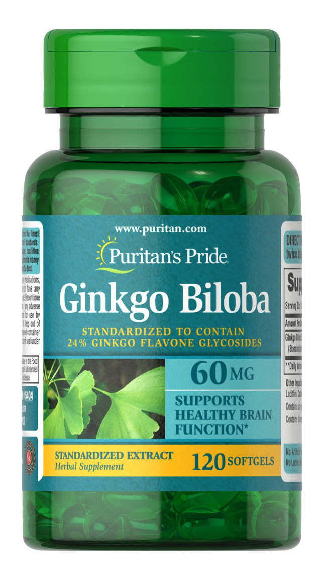 Puritan's Pride Ginkgo Biloba Softgels 60mg 120s