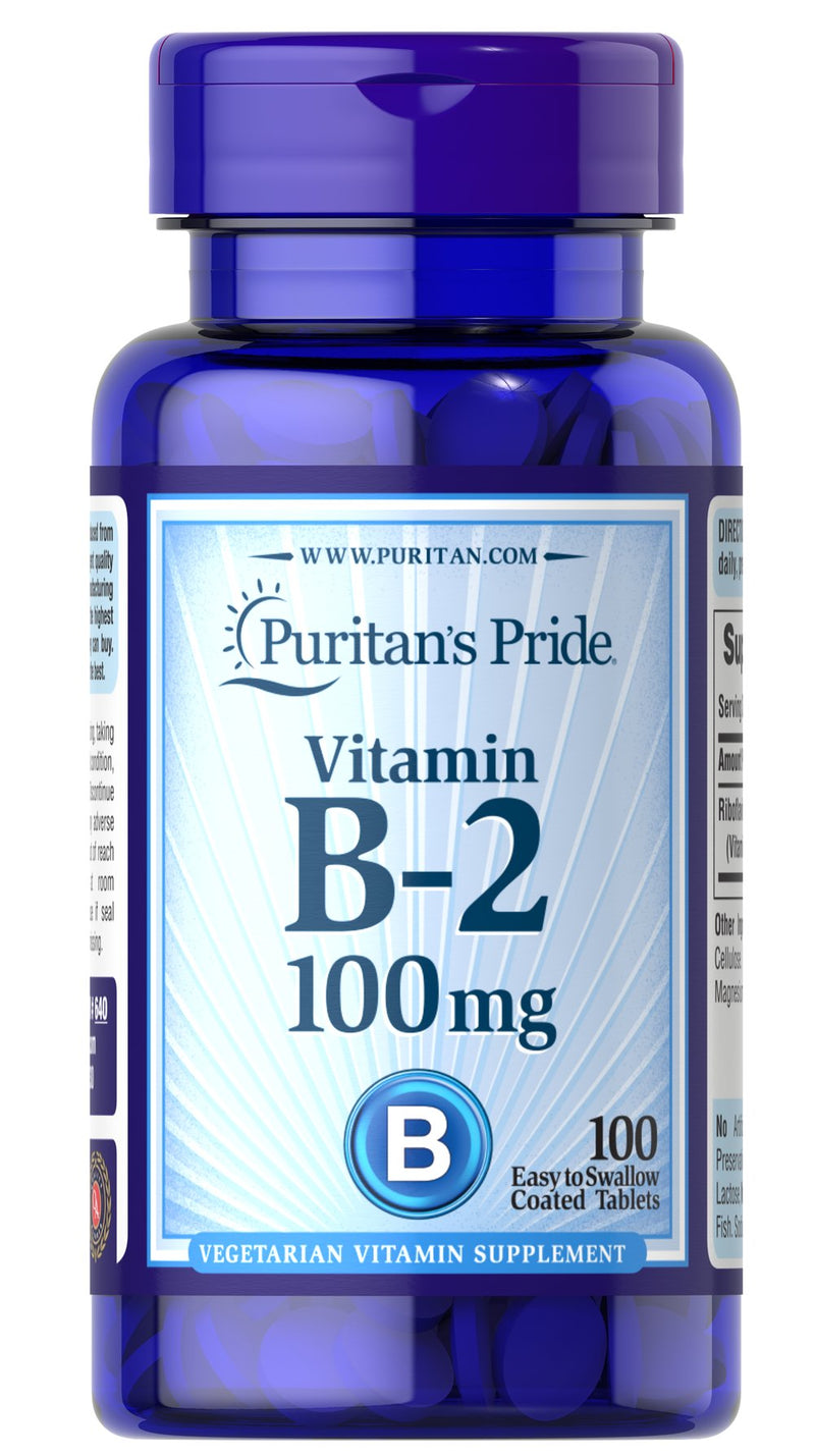 Puritan's Pride Vitamin B-2 100mg Tabs 100's