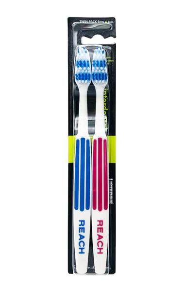 Reach Listerine T/Brush Twin Pack Firm Full