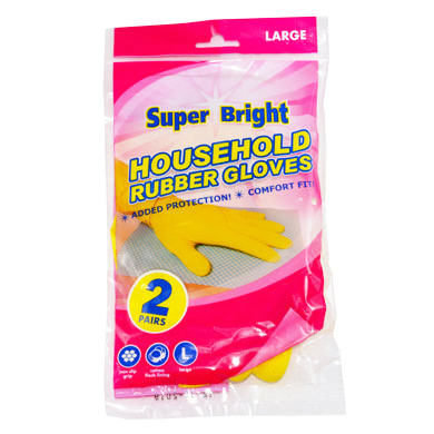 Clean-ups  Super Bright Household Gloves Large