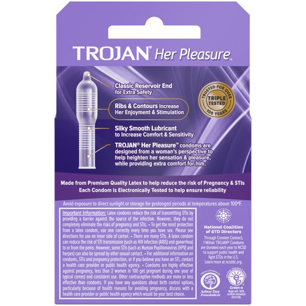 Trojan Sensations Her Pleasure Lubricant Latex Condoms