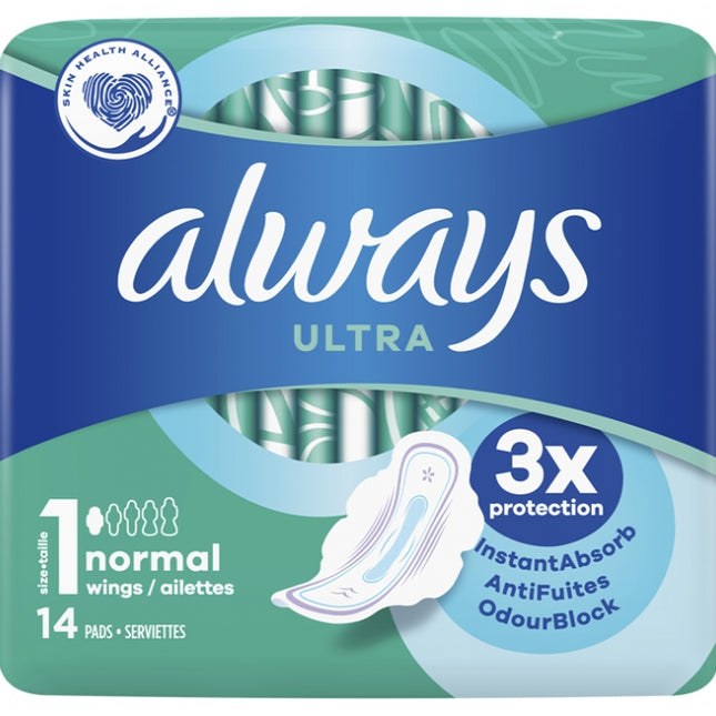 Always Ultra Pads Normal With Wings 14's