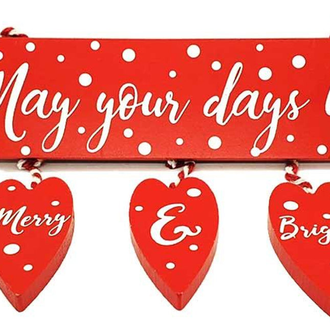Giftmaker Christmas 3 Hanging Hearts Plaque