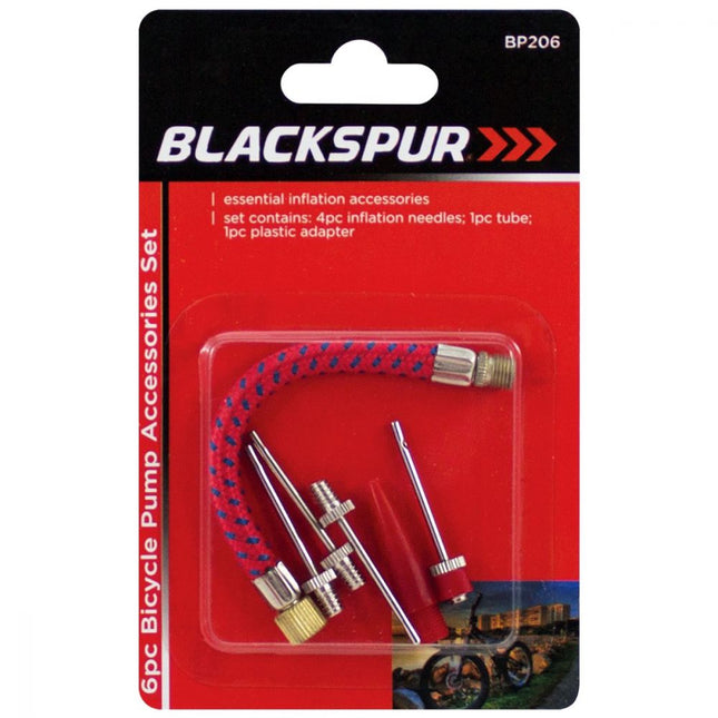 Blackspur 6pc Bicycle Pump Accessories Set