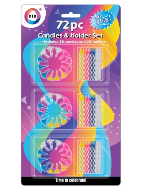 DID Candles & Holders Set 72pc