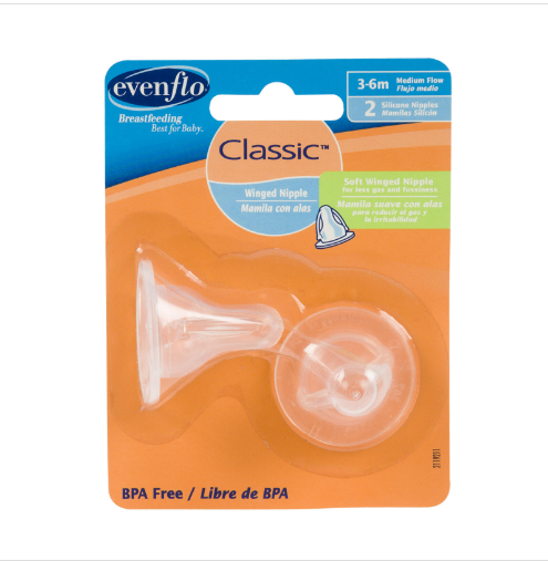Evenflo Bottle Nipples med flow 3-6m  2pk
