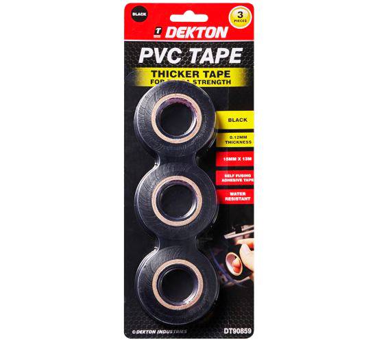 Dekton PVC Tape Black 3pk