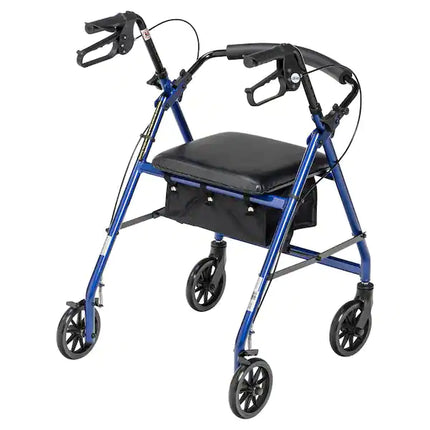 Drive Rollator with pouch & Padded Seat Blue