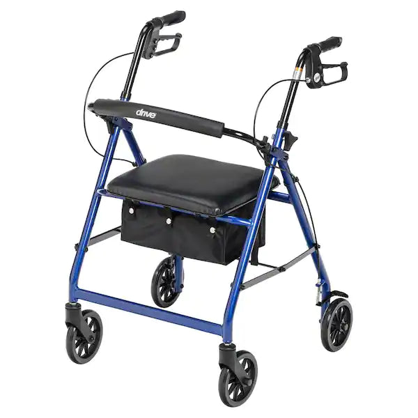Drive Rollator with pouch & Padded Seat Blue