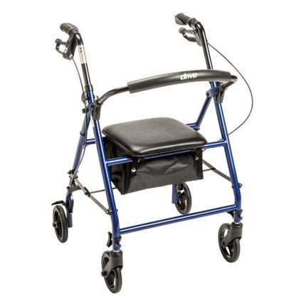 Drive Rollator Steel Blue  w/6"  Wheels Knock Down
