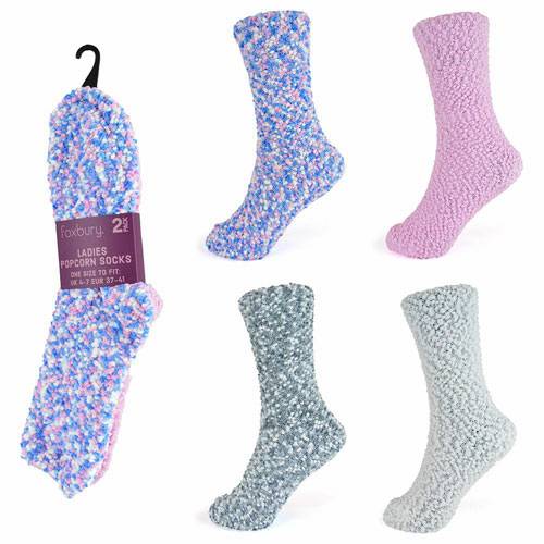 Foxbury Ladies Slipper Socks 2 Pack
