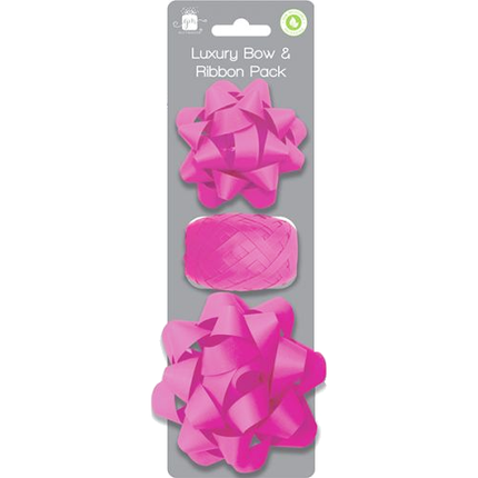 Giftmaker Dark Pink Luxury Bow & Ribbon Pack