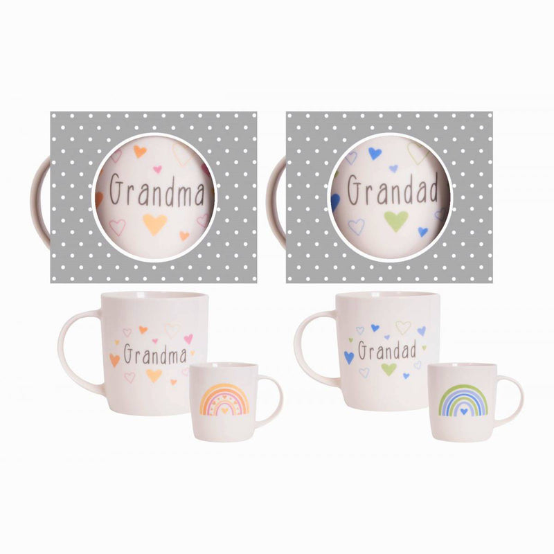 Hugs & Kisses GIft Mug Grandma & Grandpa