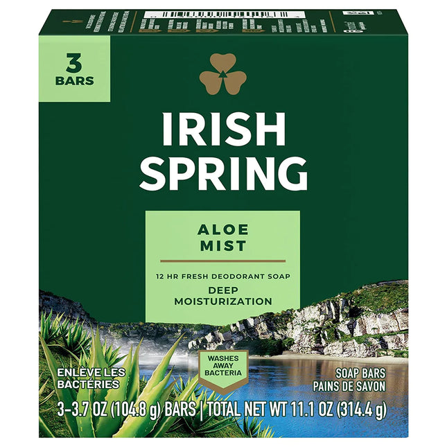 Irish Spring Aloe Mist Deo. Soap 3 Bars