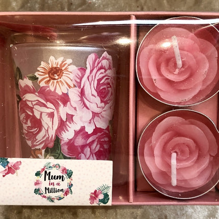 Mum In A Million Rose Tealight Set
