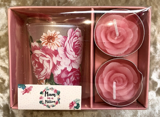 Mum In A Million Rose Tealight Set