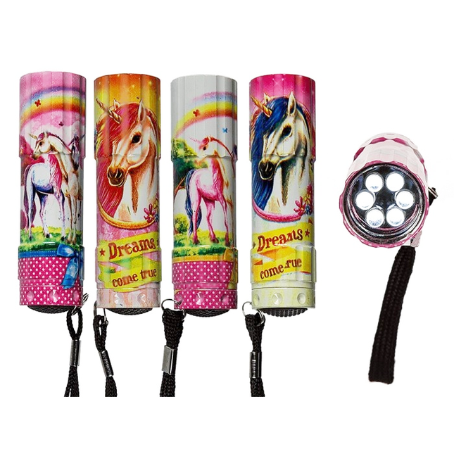 Metal Torch Unicorn With 6 Led