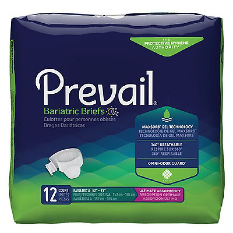 Prevail Bariatric Briefs  62"-73" 12 Count