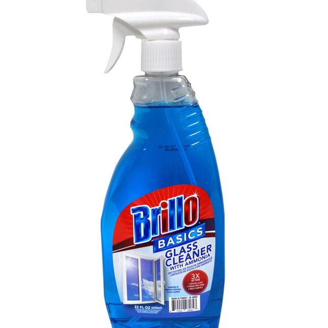 Brillo Basic Glass Cleaner With Ammonia 3X 22 OZ