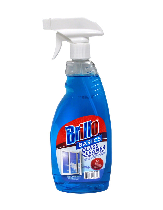 Brillo Basic Glass Cleaner With Ammonia 3X 22 OZ