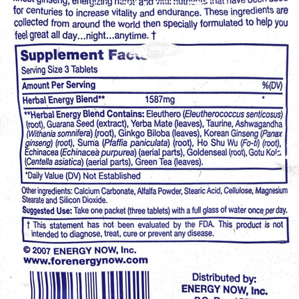 Energy Now "Pure Energy" 3tabs