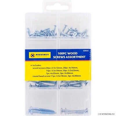 Marksman Wood Screws Asst 100pc