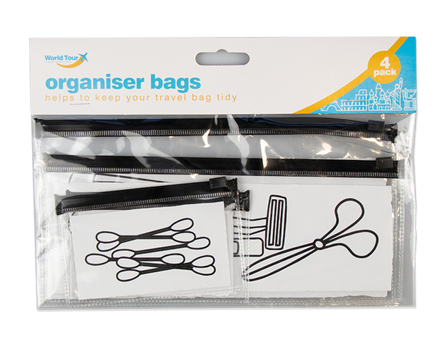 World Tour Travel Organiser Bags 4pk